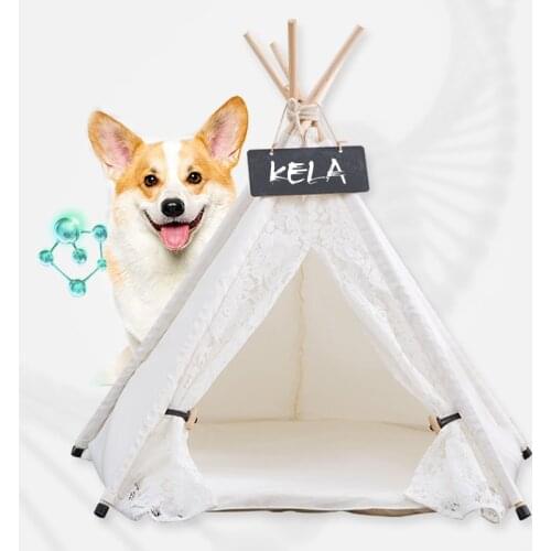 Removable Washable Easy Storage Pet Tent Canvas Lace Scratch Resistant Pet Nest Avoid high Temperature Washing And Sun Exposure