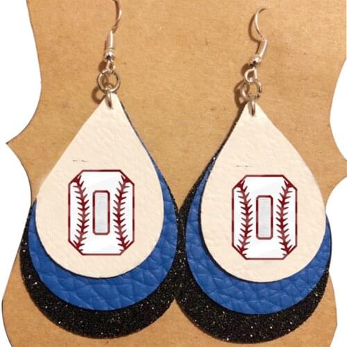 Teardrop Earrings-Baseball & Softball Numbers Earrings