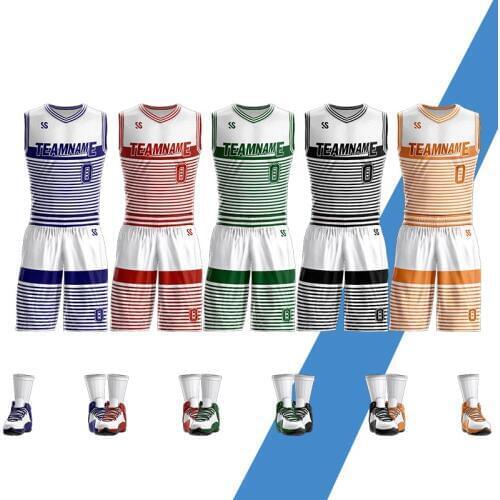 High Quality Custom Basketball Jerseys Sleeveless Sports kits Breathable Team Training Uniform Sets Tracksuit Size 6XL