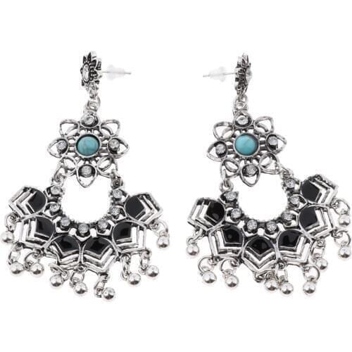Rhinestone Crystal Alloy Drop Dangle Tassel Earrings Ear Stud with Pair Earring Backs