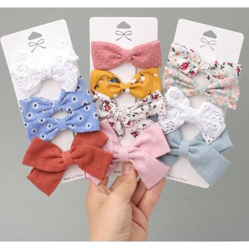 4Pcs/Set Baby Girls Hair Clips Cute Bowknot Flower Lattice Infant Toddler Hairpins Barrettes Hair Styling Tools Accessories