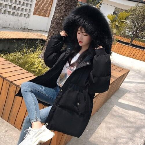 Winter Clothes Women 2020 Coats and Jackets Woman Down Cotton Coat Womens Big Fur Collar Hooded Parkas Thick Femme Veste TN974