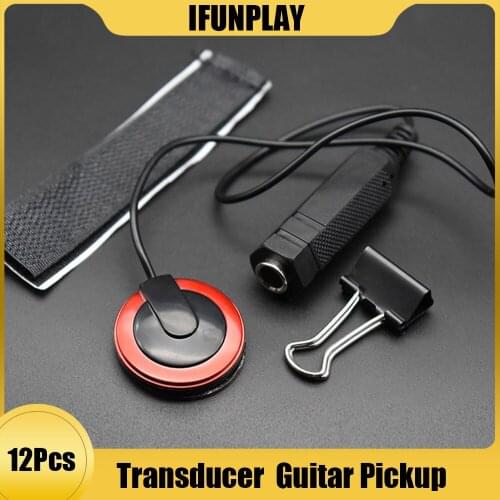12pcs Guitar Pickup Buzzer Piezo Contact Microphone Piezo Transducer for Acoustic Guitar Ukulele Mandolin Guitar Accessories