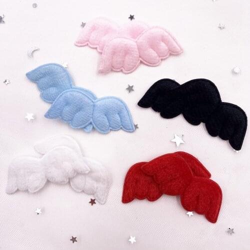 20PCS Furry Angel Wing Padded Applique Wedding DIY Sewing Patch DIY Childrens Hair Accessories Cloths Stickers Ornament Craft