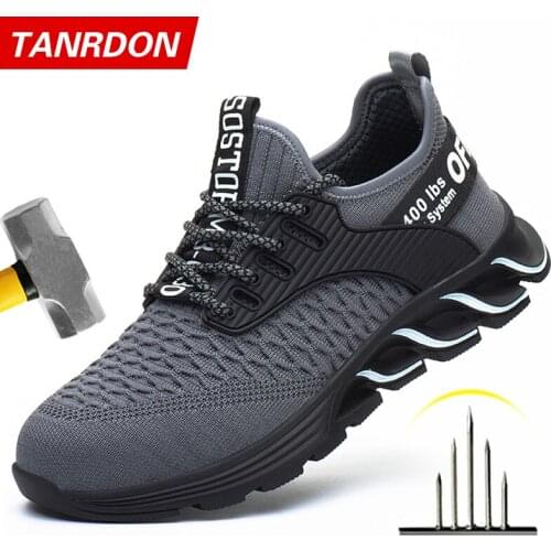 2021 Male Work Boots Indestructible Safety Shoes Men Steel Toe Shoes Puncture-Proof Work Sneakers Male Shoes Adult Work Shoes