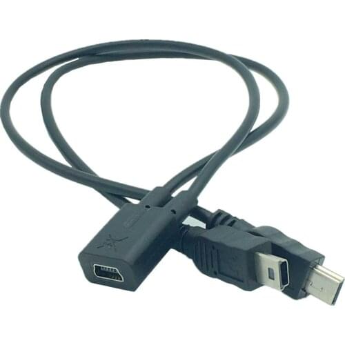 30cm Mini USB 1 to 2 Y Splitter Cable,USB 2.0 Mini 5-Pin Female to Double 2 Male Converter High Speed Charging Cable Cord
