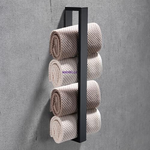 40cm Bathroom Stainless Steel Towel Rack Washcloth Facecloth Holder Self-Adhesive Home Kitchen Supplies