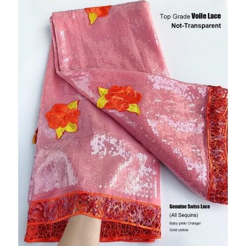 5 yards Rich African Swiss voile lace fabric Not Transparent Guipure cord Nigerian wedding clothes gown full of Glassy sequins