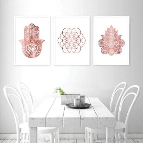 5d diy Diamond Painting Yoga Art Rose Gold full square Diamond embroidery Hamsa mosaic picture with Rhinestone decor gift sale