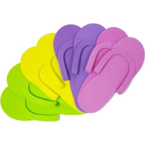6pairs For Salon Spa Pedicure Flip Flop Disposable Foam Slippers EVA Sandals Slippper Random Colors High Quality