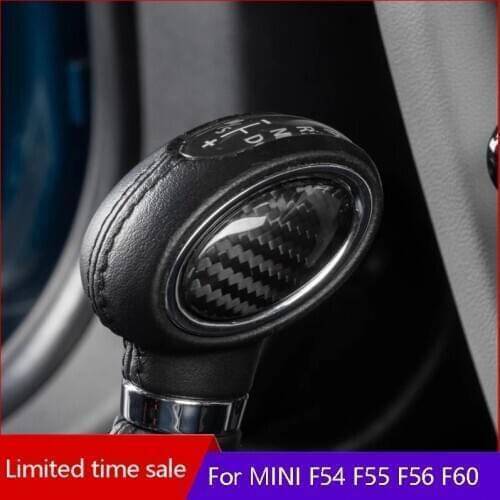 Car shifter head carbon fiber sticker interior decoration accessories For BMW MINI COOPER F54 F55 F56 F57 F60 car Accessories