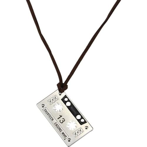 Fashion Thirteen Reasons Why Audio Tape Pendant Necklace 13 Reasons Why Cassette Tape necklace