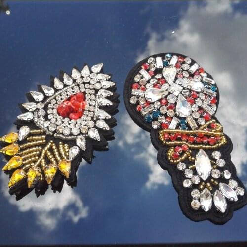 3D Handmade beaded color sequins rocket patch applique for DIY hat Coat Trousers Bag Brooch Broche