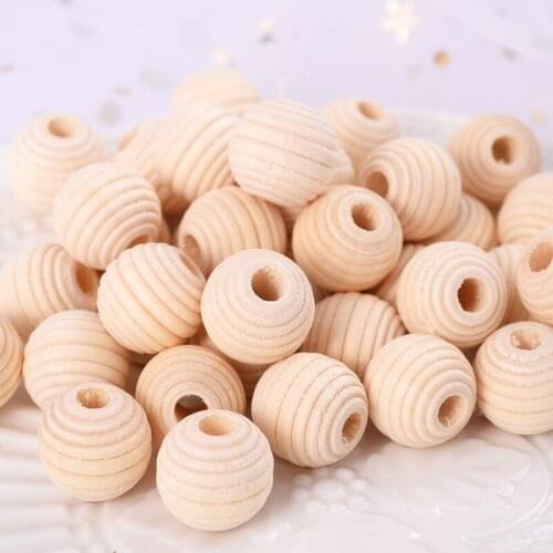 Wooden Beads Thread Round Eco-Friendly Natural-Color Loose Spacer Wood for Diy Jewelry Making Accessories