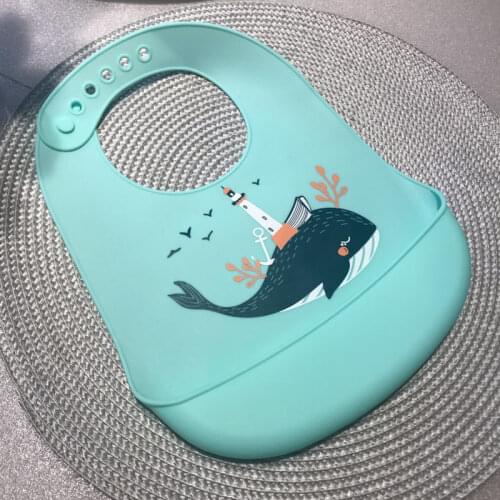 Baby Bibs Waterproof Silicone Feeding Saliva Towel Newborn Cartoon Aprons Toddle Boys Girls Adjustable Different Styles of Bibs