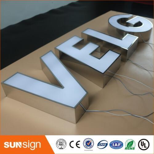 Shop name board designs frontlit LED alphabet letters
