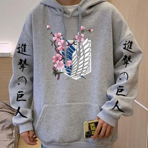 Anime Harajuku Hoodie Attack on Titan Graphic Men/Women Streetwear Tops Casual Long Sleeves Fleece Sweatshirt Hoody