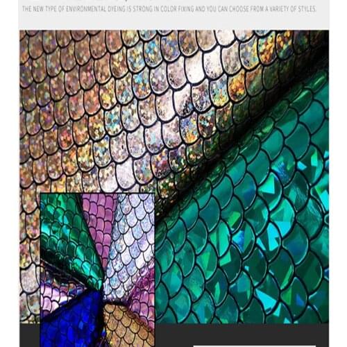 Artificial Leather Leather Fabric Magic Laser Pu Leather Glass Fish Shoes Material Pencil Case Luggage and Decorative Leather