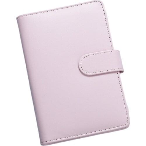 Pocket Notebook, Refillable 6 Round Ring Binder Cover for A6 Filler PU Leather Card Holder