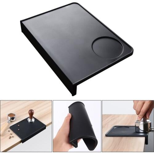 Coffee Tamper Mat Tamping Rest Holder Anti-Skid Corner Edge Powder Pad Protect Your Worktop Black Home Kitchen Office Bar Shop