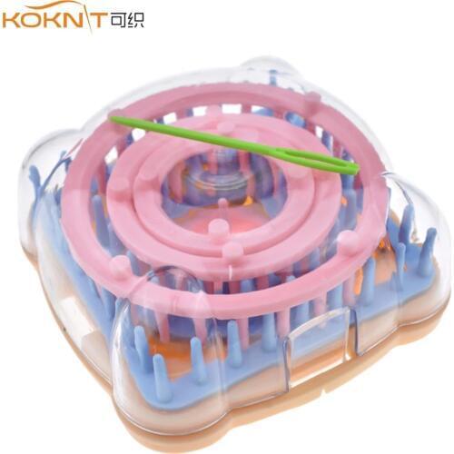 KOKNIT 9Pcs/lot Hand Knitting Loom Flower Daisy Pattern Maker Weave Set Wool Yarn Needle Knit Kits Home DIY Craft Tool