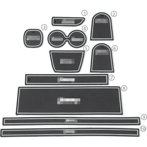 SHINEKA Car Gate Slot Mats Anti-Slip Door Groove Mat Water Proof Pad for Suzuki Jimny Left Hand Drive Car Accessories Styling