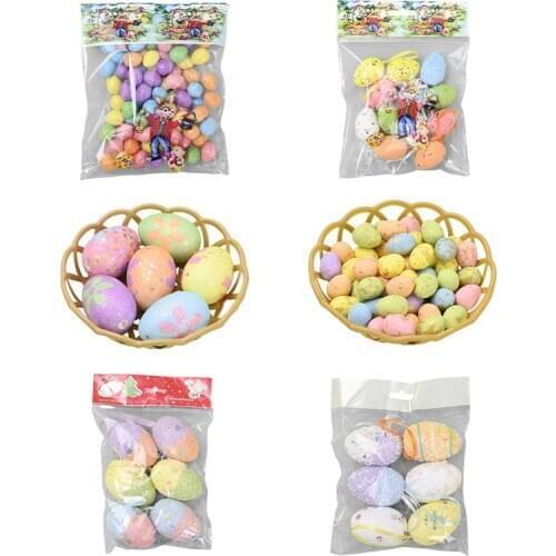 Colorful Easter Eggs Foam Eggs Decorative Hanging Ornaments For DIY Crafts Easter Decorations Easter Eggs DIY Craft Kids Gift