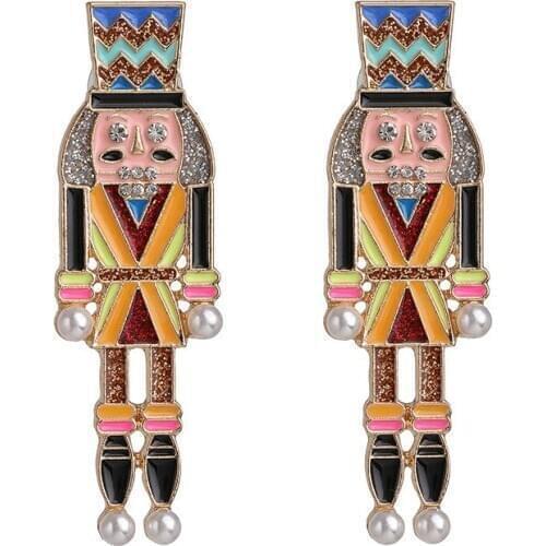 Fashion Enamel Cartoon Character Long Earrings Women Bohemian Ethnic Earrings Female Brand Statement ZA Earrings Jewelry 2020