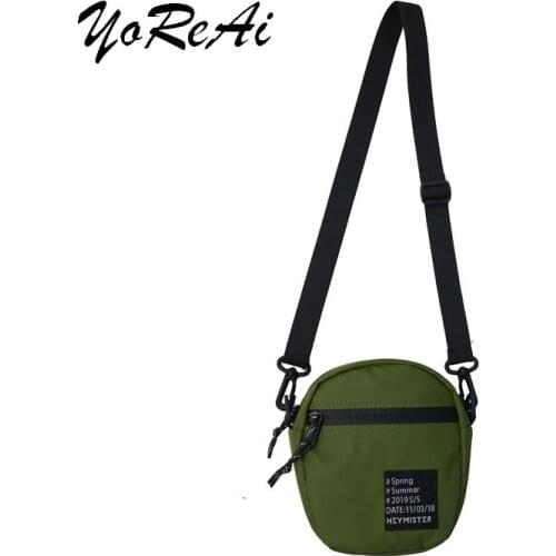 New Mens Nylon Small Bag Korean Unisex Fashion Shoulder Bag Simple Messenger Bag Shopping Wild Small Backpack Mobile Phone Bag
