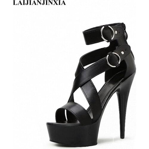 LAIJIANJINXIA New Sexy 15CM High-Heeled Sandals Nightclub Classics Platform Pole Dancing Shoes wedding High Heels Womens Shoes