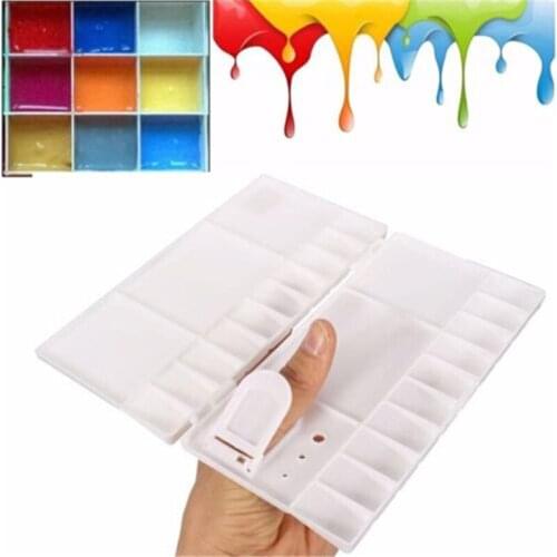 1PCS 25 Grids Palette Large Art Paint Tray Artist Oil Watercolor Plastic Palettes For Painting Kids Drawing Toy