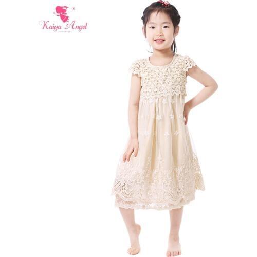 Kaiya Angel Girls Dress 2017 Wedding Dresses Lace Baby Girl Clothes Tulle Flower Girl Dresses Summer Kids Clothes