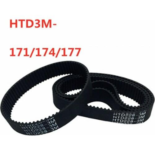 Arc HTD 3M Timing belt C= 171 174 177 width 9/10/15/20mm Teeth 57 58 59 HTD3M synchronous 171-3M 174-3M 177-3M Rubber