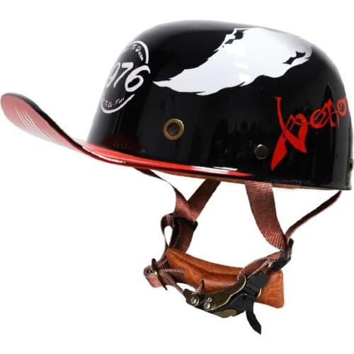 Retro Light Red Motorcycle Helmet Vintage Motorbike Half Helmet Moto Racing Riding Protection Scooter Biker Helmet Casque Unisex