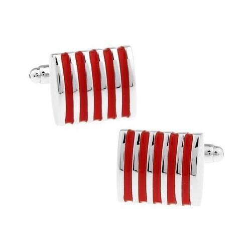 HYX Luxury shirt Red stripes cufflink for mens Brand cuff buttons cuff links High Quality abotoaduras Jewelry