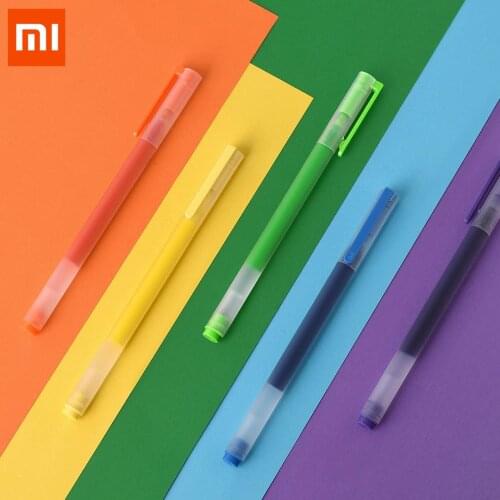 NEW Xiaomi Mijia Super Durable Colorful Writing Sign Pen 5 Colors Mi Pen 0.5mm Gel pen Signing Pens For School Office Drawing