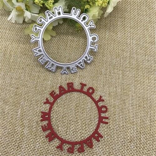 Happy New Year Metal Cutting Dies Stencils for DIY Scrapbooking/photo album Decorative Embossing DIY Paper Cards