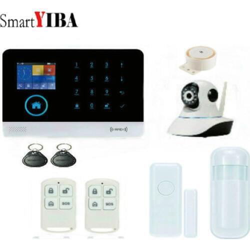 SmartYIBA Android IOS App Wireless&wifi GSM Home Security Alarm System (Support English/ES/DE/FR/RU voice)