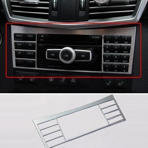 Car Styling Interior Center Console Button Panel Trim Chrome CD Plate Decorative Cover for Mercedes Benz W212 E Class AMG E200L