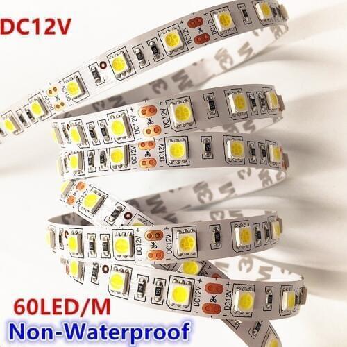 40m/lot LED strip 5050SMD non waterproof DC12V flexible light 60led/m , white/warm white/blue/green/red/yellow/RGB CE ROHS