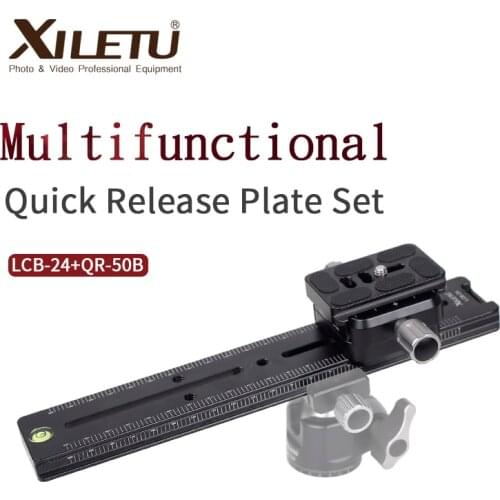 XILETU LCB-24B Lengthened Quick Release Plate Kit 240mm Nodal Slide Tripod Rail Multifunctional Universal Track Dolly Slider