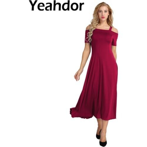 Женские платья с открытыми плечами Yeahdor China At AliExpress