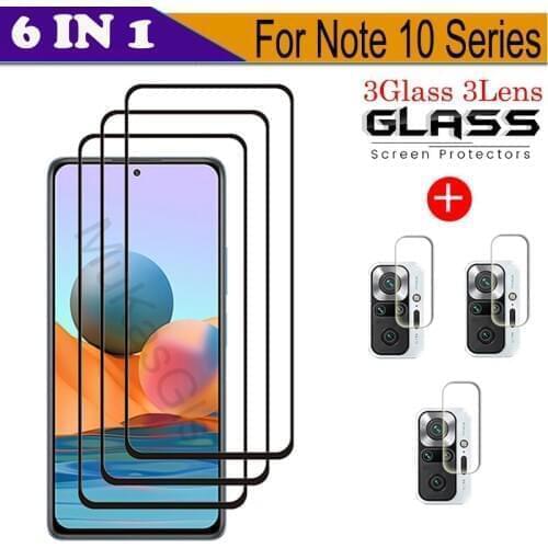 Tempered Glass For Xiaomi Redmi Note 10 Screen Protector Glass For Redmi Note 10 Pro Max Camera Film For Note 10s