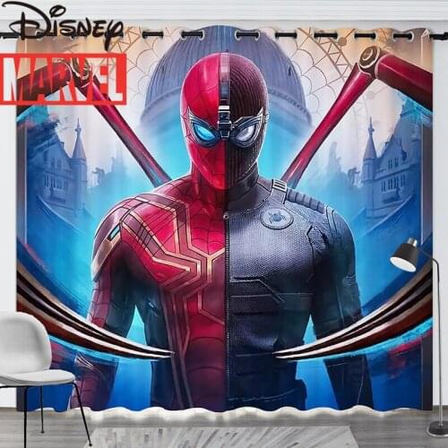 Disney Cartoon Spiderman Captain America Iron Man Boy Bedroom Childrens Room Boy Curtain Shading