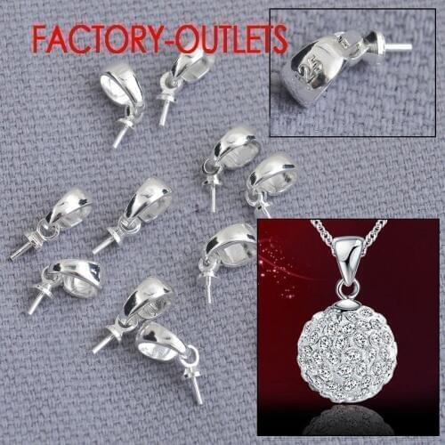 Factory Price Fast Shipping 100PCS Jewelry Findings Cup Cap Bail Connector For Pendant Handmade Beading 925 Silver Jewelry