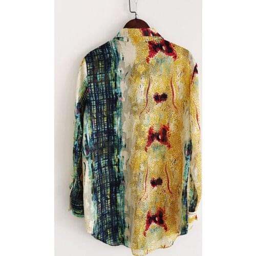 Women Runway Fashion Summer Shirt 2021 High Quality Yellow Green Plaid Office Ladies Party Blouse