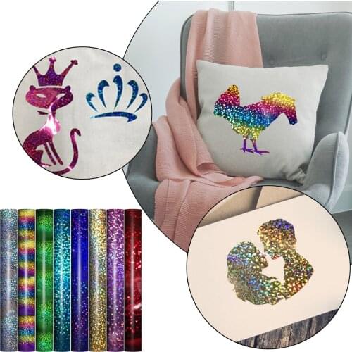 1 Roll Sheet Glitter Shiny Heat Transfer Vinyl Iron-on Heat Press HTV T-shirt Textiles Cricut iridescent Craft Cutter Film Spark