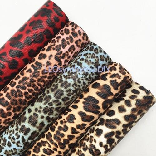 1PC 21X29CM Leopard Printed Faux Leather Fabric, Synthetic Leather Fabric Leather Sheets For Making Bows LEOsyntheticoDIY T347