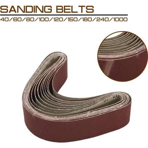 10pcs 30mm x 540mm 60 to 1000 Grit Sanding Belts For Angle Grinder Belt Sander Attachment