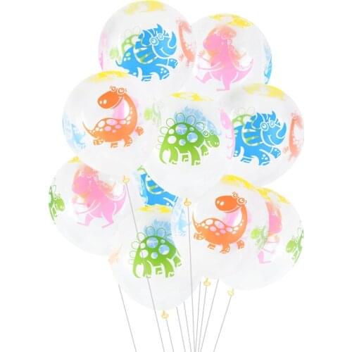 10pcs/lot 12inch Dinosaur Party Balloons Transparent Latex Balloons For Birthday Baby Shower Decoration Kids Boy Toys Air Globos
